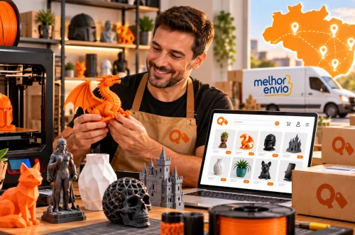 Venda suas impressões 3D na QTAG: mais tecnologia, fretes econômicos e ferramentas para vender em todo o Brasil