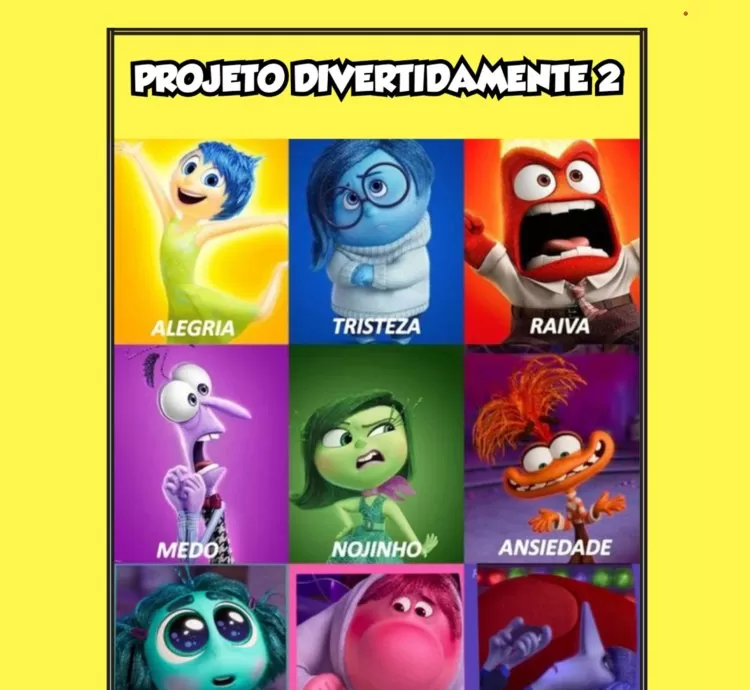 Projeto sentimentos e emoções contra o bullying e violência - Divertidamente 02