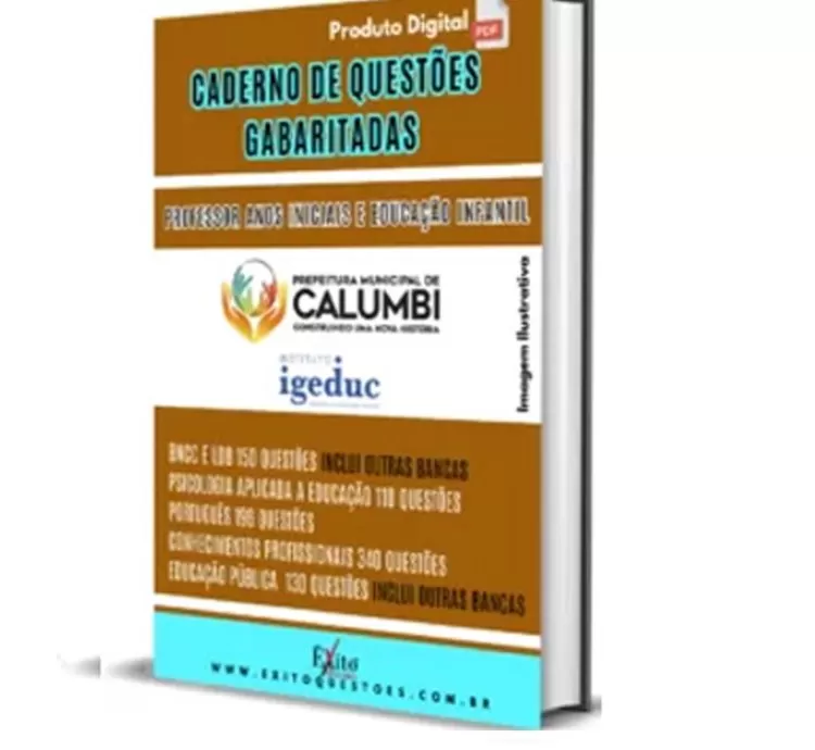 Caderno de Questões Gabaritadas: Professor Anos Iniciais e Infantil – Banca IGEDUC Calumbi-PE