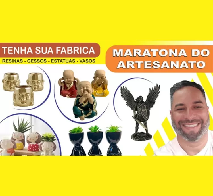 Curso de formas de silicone estatua gesso resina vasos de suculentas