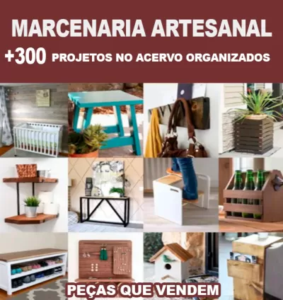 Kit Digital com Mais de 300 Projetos de Marcenaria Artesanal