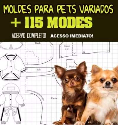 Pack Exclusivo com +115 Moldes para Pets – Roupas e Acessórios Estilosos!