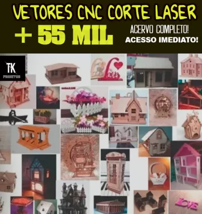 Pack com +55.000 Projetos Vetores Cnc Corte Laser, Router