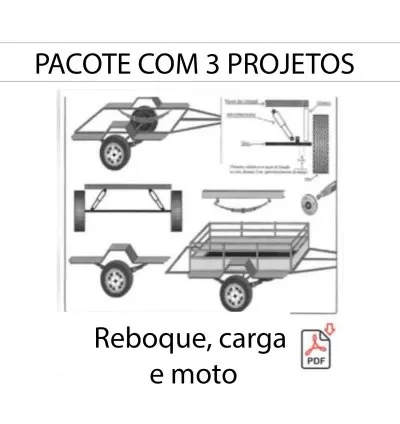 Projetos de Carretinha de Carga e Moto – PDF Completo para Fabricação
