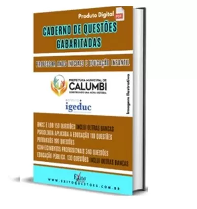 Caderno de Questões Gabaritadas: Professor Anos Iniciais e Infantil – Banca IGEDUC Calumbi-PE