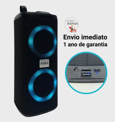 🔊 Caixa de Som Bluetooth Xaea Vortex - Potência, Estilo e Conectividade!