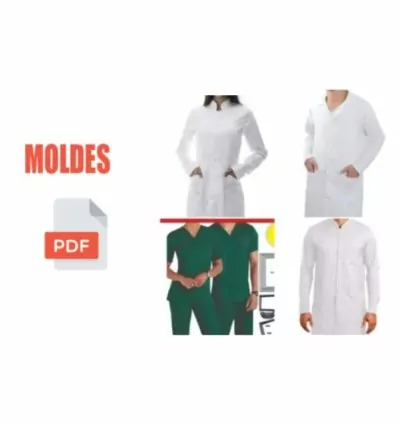 Molde Hospitalar: Jalecos e Pijamas Cirúrgicos – PDF & CDR