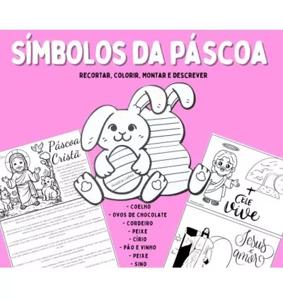 Símbolos da Páscoa - Atividade Educativa para Imprimir 🐰