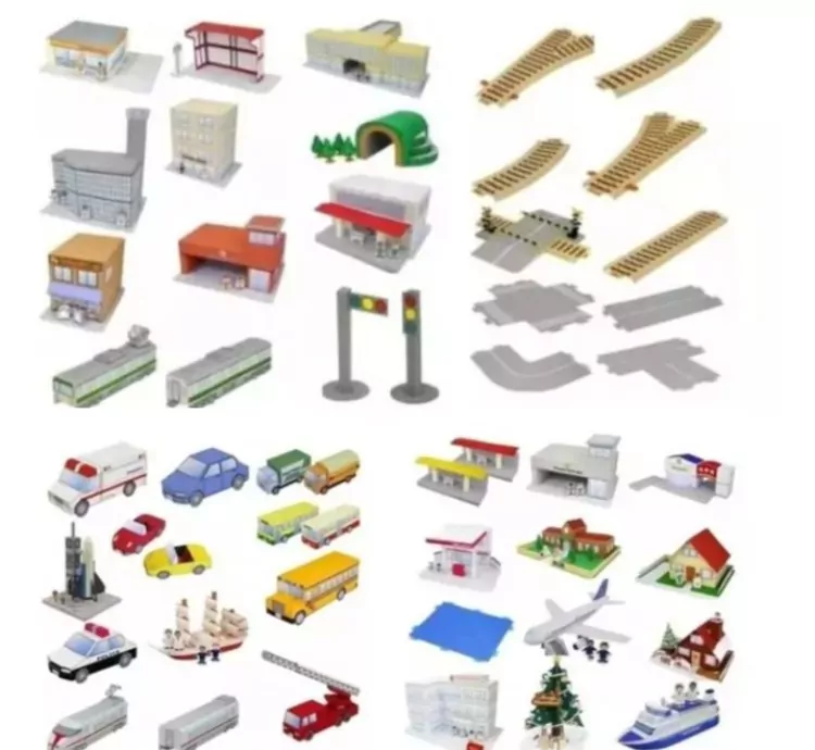 Maquete Escolar 3D de Cidade de Papel – Arquivo Digital para Imprimir e Montar