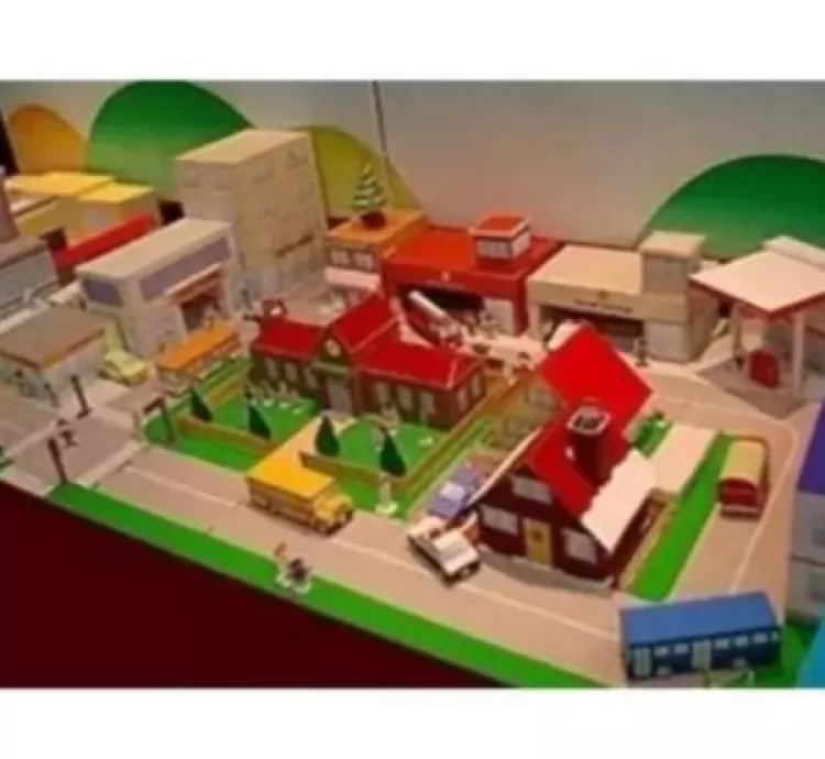 Maquete Escolar 3D de Cidade de Papel – Arquivo Digital para Imprimir e Montar