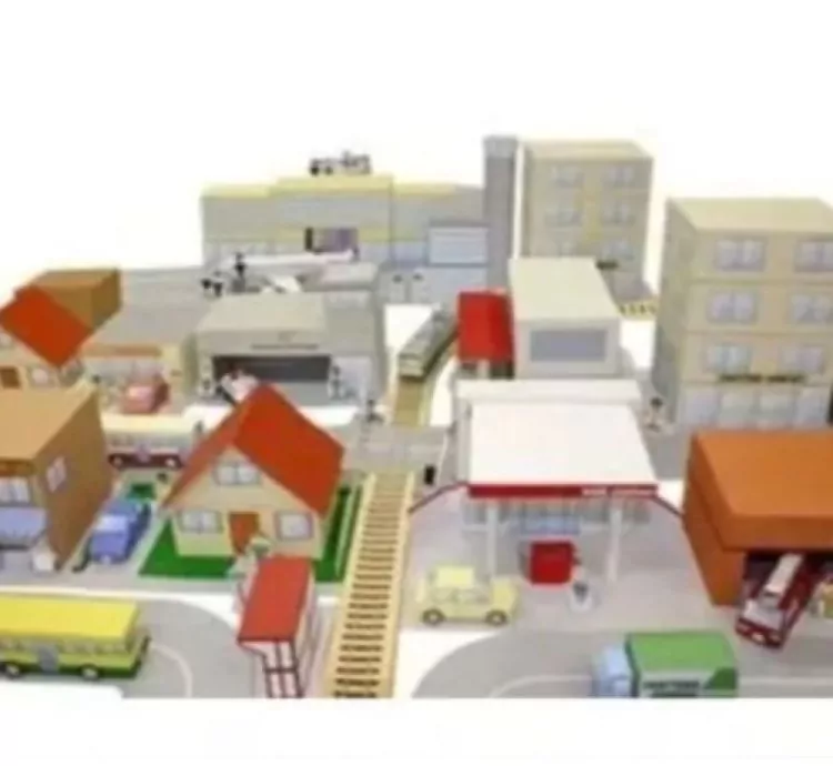 Maquete Escolar 3D de Cidade de Papel – Arquivo Digital para Imprimir e Montar