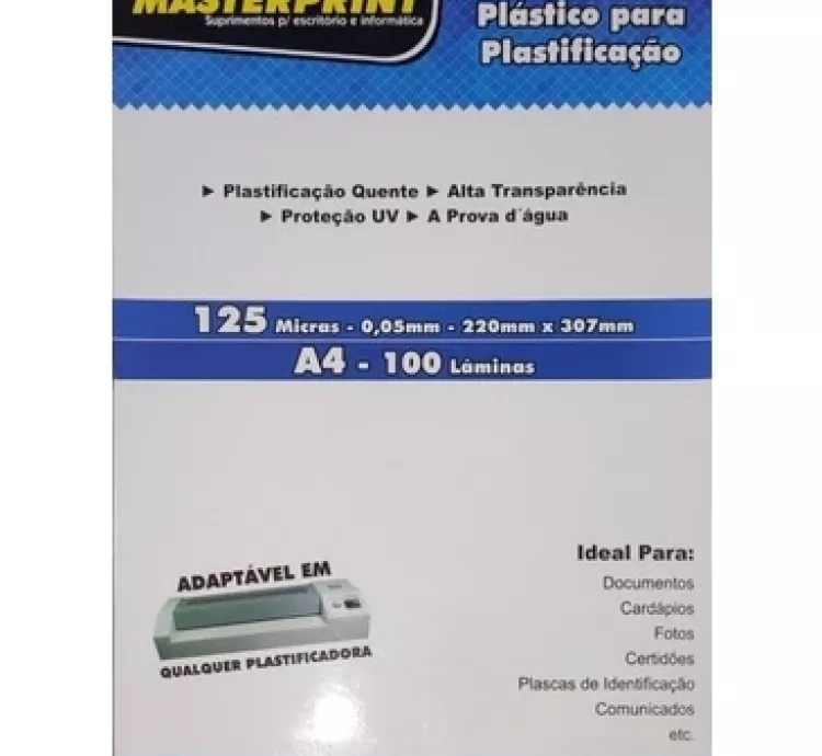 Folhas Polaseal A4 Brilhante para Plastificação - 100 Folhas | Masterprint