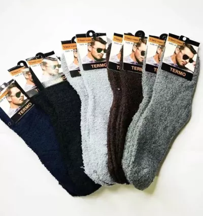 Kit 6 Pares de Meias de Lã Felpuda – Conforto e Aconchego para o Inverno! ❄