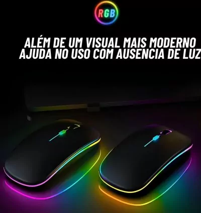 Mouse Bluetooth Recarregável 2.4GHz