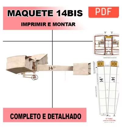 Projeto de Maquete avião 14bis para Imprimir e montar