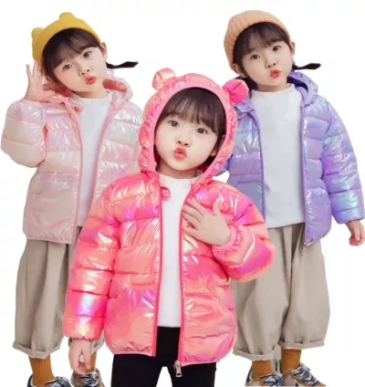 Jaqueta Infantil Brilhante para Meninas – Casaco Leve de Outono e Inverno | Estilo e Conforto para Crianças de 6 Meses a 5 Anos
