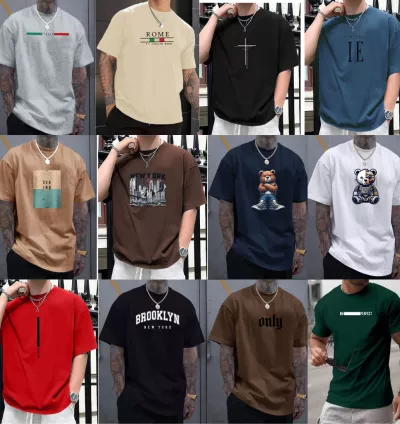 Camiseta Masculina e Feminina 100% Algodão – Queima de Estoque com Estampa e Cor Aleatória