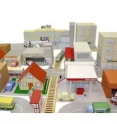 Maquete Escolar 3D de Cidade de Papel – Arquivo Digital para Imprimir e Montar 7