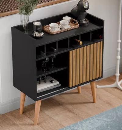 Aparador Barzinho Florença Retrô Preto