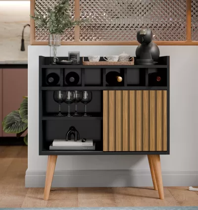 Aparador Barzinho Florença Retrô Preto