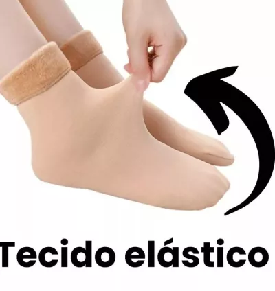 Kit com 1, 3 ou 5 Pares de Meias Térmicas Femininas Soquete – Flaneladas por Dentro | Para Inverno e Frio Intenso ❄️