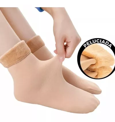 Kit com 1, 3 ou 5 Pares de Meias Térmicas Femininas Soquete – Flaneladas por Dentro | Para Inverno e Frio Intenso ❄️
