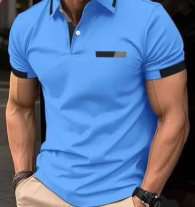 Camisa Masculina de Manga Curta Estilo Fino