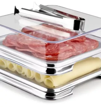 Porta Frios Duplo Inox Empilhável com Pegador