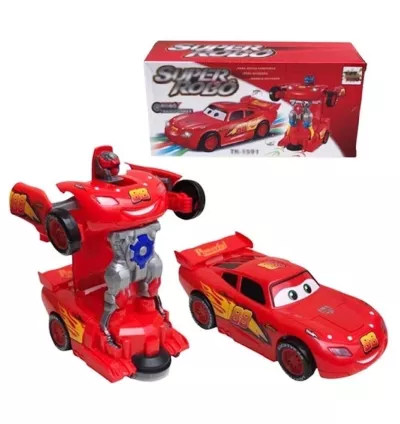 Carrinho Relâmpago McQueen que Vira Robô – Luzes, Som e Sistema Bate e Volta