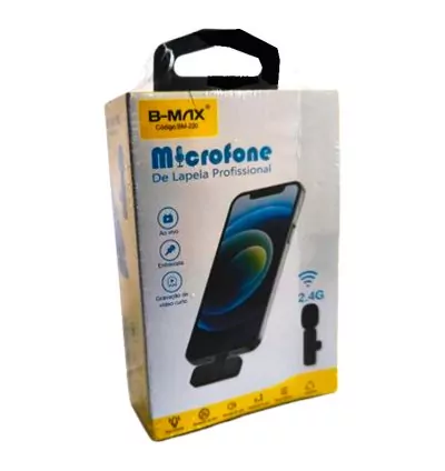 Microfone Lapela Bmax Bm-230 Bluetooth Preto - Frete grátis