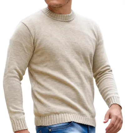 Suéter Masculino de Tricô | Malha Grossa de Alta Qualidade | Gola Redonda | Envio Imediato