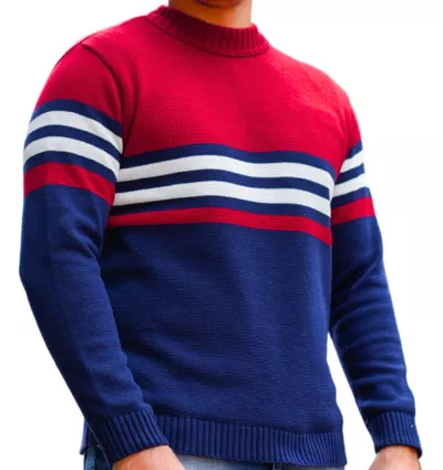 Suéter Masculino Cardigan de Lã | Listrado | Gola Redonda | Alto Padrão de Qualidade | Envio Imediato