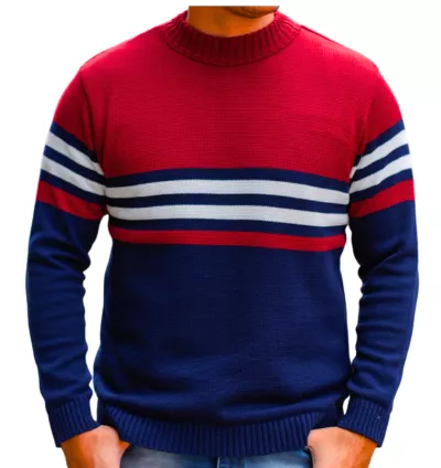 Suéter Masculino Cardigan de Lã | Listrado | Gola Redonda | Alto Padrão de Qualidade | Envio Imediato