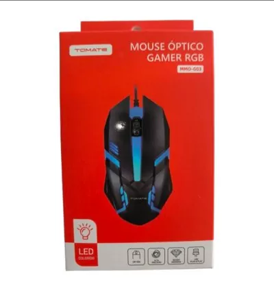 Mouse Óptico Gamer RGB Tomate com LED Colorido – Alta Precisão + Frete grátis