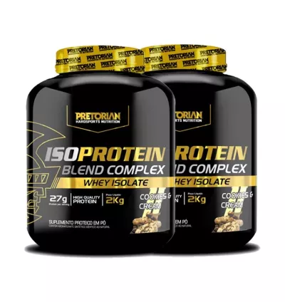 Kit 2x Whey Protein Isolado Iso Blend Complex 2Kg – Pretorian | Força, Massa e Definição