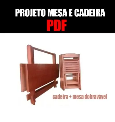 Projeto Completo em PDF: Mesa e Cadeira Dobrável de Bar em Madeira