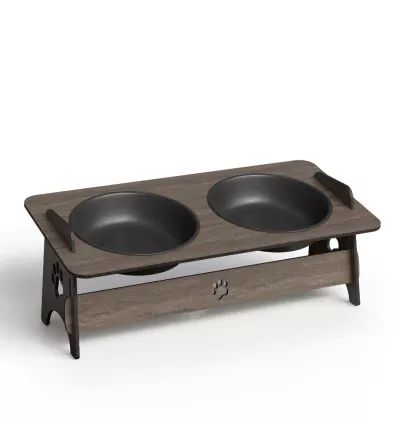 Comedouro Bebedouro Elevado para Gatos e Cachorros em MDF – Conforto, Saúde e Estilo para o Seu Pet