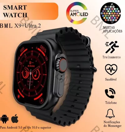 Smartwatch X9 Ultra Série 9 49mm – NFC, GPS, Fitness, Chamadas e Muito Mais | Compatível com Android e iOS
