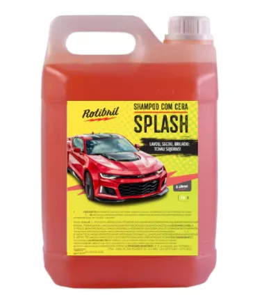 Shampoo Automotivo com Cera de Carnaúba Splash 5L – Brilho Imediato e Proteção Duradoura