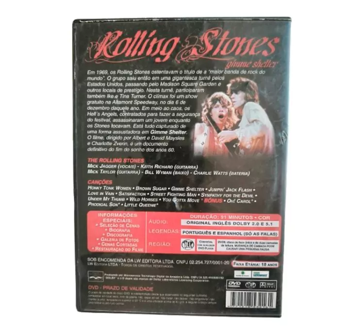 DVD Rolling Stones – Gimme Shelter | O Show Mais Polêmico da Banda