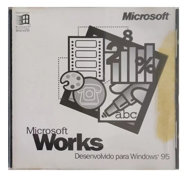 Microsoft Works 4.0 para Windows 95 | CD Original com Chave | Peça Rara