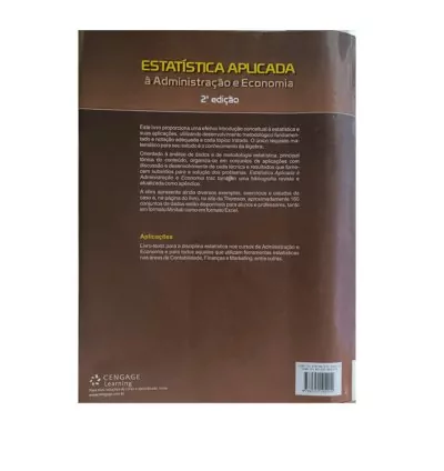 Livro Estatística Aplicada à Administração e Economia – 2ª Edição | Capa Comum | conservado