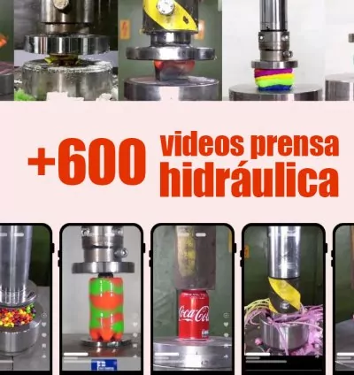 Pacote com 600 Vídeos ASMR de Prensa Hidráulica 1