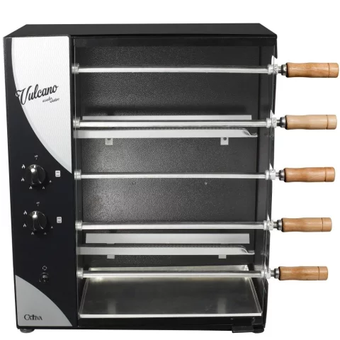 Churrasqueira a Gás Rotativa Arke Vulcano Cattiva 5 Espetos – Ideal para Apartamento