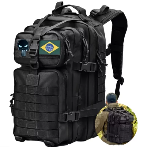 Mochila Tática Masculina 50L Reforçada e Impermeável – Camping, Trilhas e Aventuras