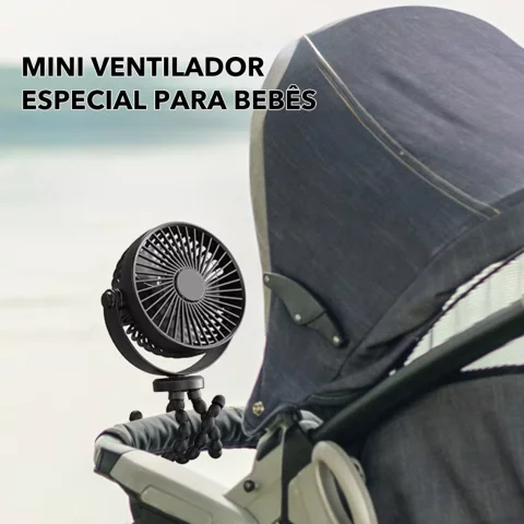 Ventilador Portátil Polvo USB Recarregável – MiniFan Silencioso com Tripé Flexível