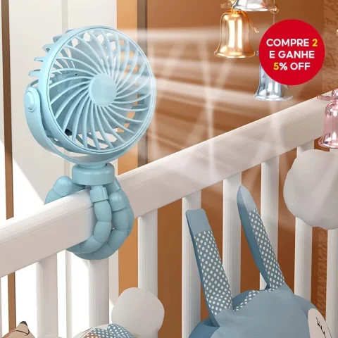 Ventilador Portátil Polvo USB Recarregável – MiniFan Silencioso com Tripé Flexível