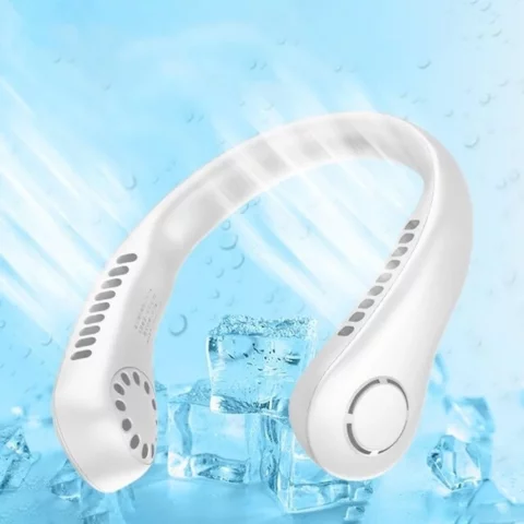 Ventilador de Pescoço Flexível Portátil USB Recarregável – Silencioso e Confortável