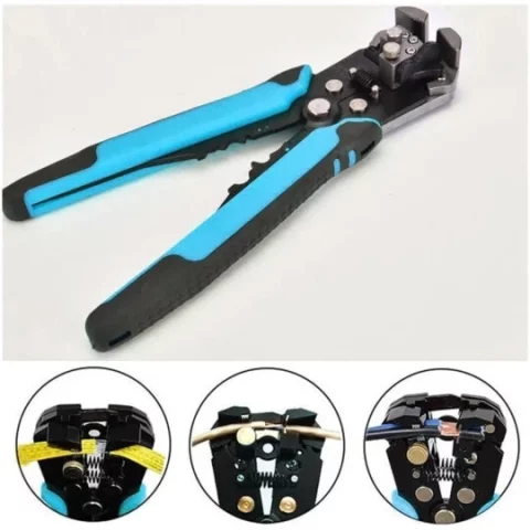 Alicate de Crimpar Cabo de Rede RJ45 RJ11 RJ12 com Catraca – Corte, Decapagem e Crimpagem Profissional