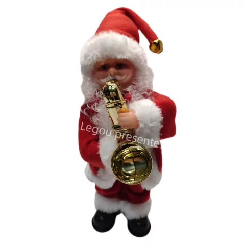 🎅 Papai Noel com Saxofone Musical Dançarino 33cm – Decoração de Natal Animada